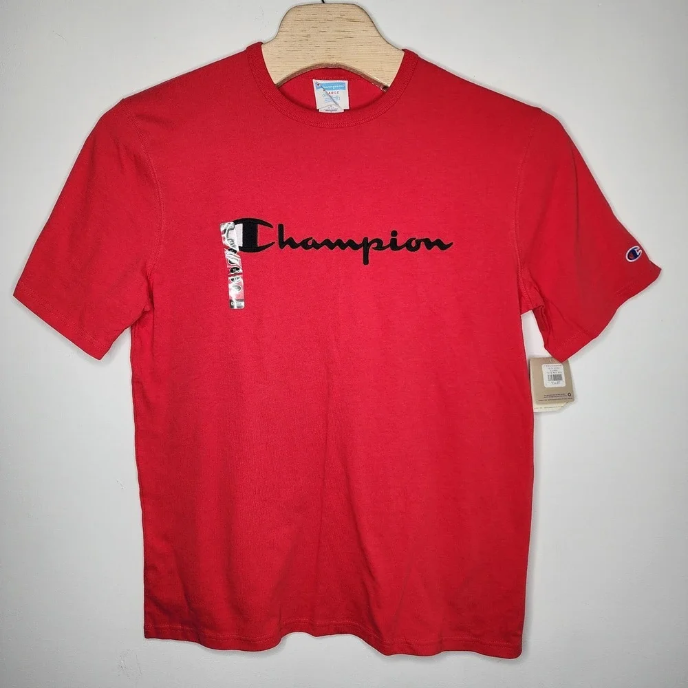 Vintage Champion‎ T-shirt Men's Size XL Red Short Sleeve Pullover Casual RARE - Picture 2 of 8